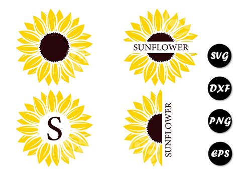 Download 830+ decal half sunflower svg Files